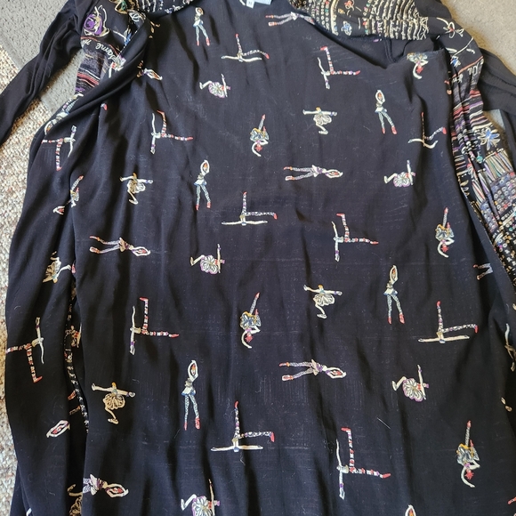 DOROTHY SCHOELEN Platinum Women's Cardigan Medium Black Vintage Script Ballet - Picture 14 of 14